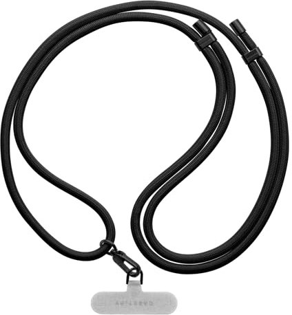 CASETiFY 8mm Rope Cross-body Strap with Card - Black