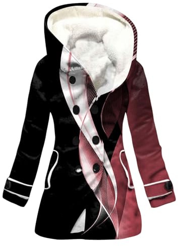SCBFDI Veste Capuche Femme Hoodie Tendance Manches Longues à Capuche Trench | Gala Vent Scolaire Trench Coat Femmes Cintré Boutonnée Douce