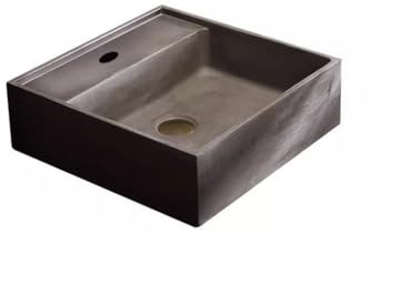 GELASIGE Lavabo De Salle De Bain Lavabo en béton for Petit Appartement, lavabo Simple, lavabo de Balcon, lavabo Domestique, Salle de Bains Vase De Lavabo De Salle De Bain(A)