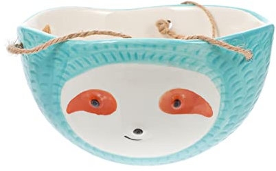 MERRYHAPY Hängender Blumentopf Faultier Design für Sukkulenten Keramik Pflanzenbehälter für und Außenbereich Langlebig und Frostbeständig für Garten und Balkon Dekoration