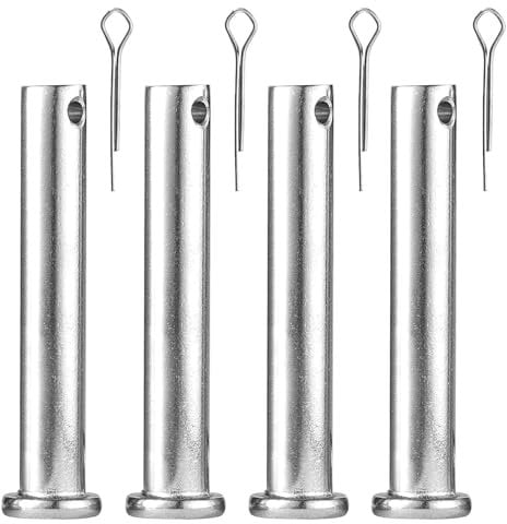Generic 10 X 50mm Worktop Jig Pins - Pack of 4, Carbon Steel Flat Head Cylinder Location Pegs for Locating Router Routing Template, Process Buildings Machinery Equipment