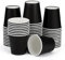 ENCHOL 50 Pack 3 oz Paper Cups, Disposable Bathroom Cups, Mouthwash Cups, Mini Espresso Cups, 3 oz Disposable Black Paper Cup for Party, Picnic, Office, and Travel (Black)
