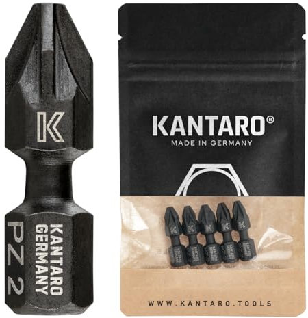KANTARO 4573 Bit PZ2 x 25mm (5 Stück) Made in Germany mit Torsionszone - PZ Bit für Pozidriv-Schrauben