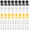 48 Pcs 304 Stainless Steel car number plate screws and caps, License Plate Screw Caps Car License Plate Fixing Devices,number plate screws and caps,Black, White and Yellow (8 Each Color)