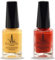 (2Pcs Set) Henna Infused Halal Nail Polish Water Permeable Nail Polish Vegan Long lasting Nail polish (Ruby Red, Gold Souk)
