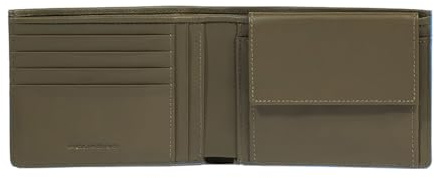 Piquadro Portemonnaie Herren mit Münzfach Mann Leder grün