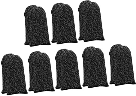 Uonlytech Fodere per Dita Antiscivolo per Touchscreen 8 Paia in Nylon | Fibra Argentata, Nero, Separazione del Tocco e Assorbimento Sudore, per Adulti