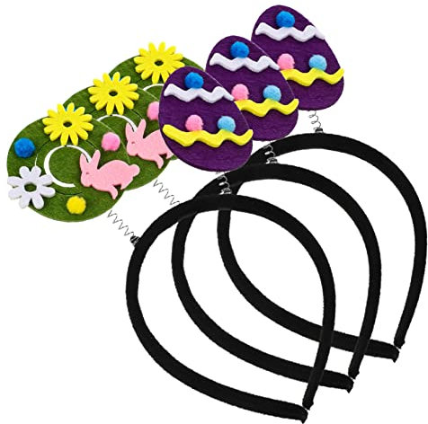 minkissy 3St Eierschalen-Stirnband Ostern Kopfbedeckung Kostümzubehör für Ostern Osterei-Stirnbänder faschings haarreif easter decoration Osterhaarreifen Kostümparty-Requisite Filzstoff