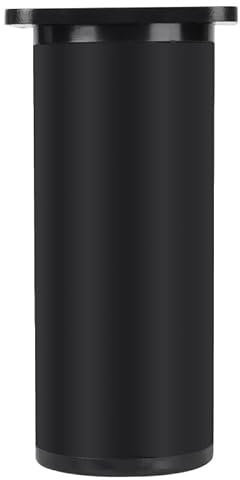 Kolamom Set de 4 Pieds de Meubles réglables en Hauteur en Alliage d'aluminium et PVC, 12-14cm, Rond, Noir, Chargeable jusqu'à 200kg, Pieds de Meubles universels
