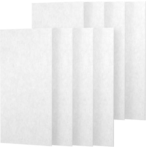 TONOR Lot de 8 Mousse Acoustique, 120x60x0.9 cm Panneau Acoustique Mural, Panneaux Acoustiques Auto-adhésifs pour l'absorption de l'écho pour les Studios d'enregistrement, la Maison, les Bureaux,Blanc