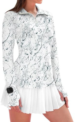 IECCP Women's Long Sleeve Sun Shirt UV Protection Workout Tops Lightweight UPF 50+ Golf Gym Hiking Shirts Outdoor Clothing (Black Interlaced Lines,M)