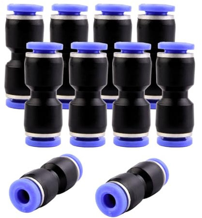 Lot de 10 connecteurs pneumatiques de 5 mm - Raccord rapide - Pneumatique droit - 5 mm - Outils pneumatiques pour raccords rapides à air comprimé