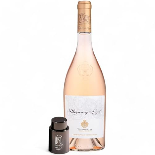 Whispering Angel Cotes de Provence Rose Wine 75cl with Wine Bottle Stopper - Premium Rose Wine Gift
