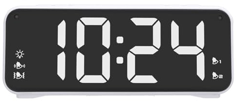 ZJchao Extra Dual Alarm Clock with Bed Shaker LED Display Vibrating Alarm Snooze Function
