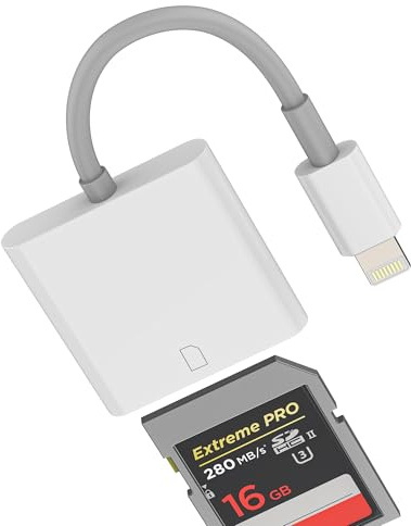 Lector De Tarjetas SD Lightning para iPhone 14 13 12 Pro Max para iPad Adaptador Card Reader Cable Adapter Certificado MFI para Apple Memoria Cámara Digital Fotos Memory Stick Cartao Leitor Adaptadora