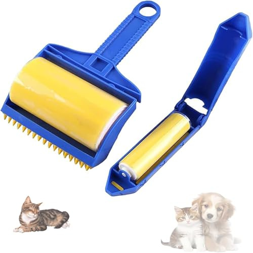 Stick It Roller, Tierhaarentfernungsrolle Kann Als BüRste Zum Entfernen Von Tierhaaren Von Kleidung, Katzen, Hunden, Teppichen Und MöBeln Wiederverwendet Werden，Haustierbedarf