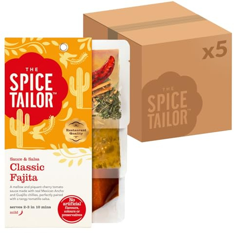 The Spice Tailor Mexican Fajita Sauce & Tomatillo Salsa Meal Kit (5-Pack) | 245 g Meal Kit, Bold & Zesty Flavours, Easy Prep, Versatile Dip & Filling, Perfect for BBQ & Grilling