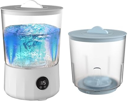 Tragbare Waschmaschine 3 Waschmodi, 2 Eimer, Zubehör | Kompaktes tragbares Waschgerät für Camping, Zuhause, Wohnung, Studentenwohnheim, Wohnmobil, Urlaub, Outdoor, Babykleidung,