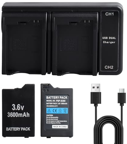 3600mAh PSP-S110 Batterie de Compatible avec Sony PSP-2000 PSP-3000 Batterie Compatible pour PSP-Slim & Lite (PSP-2000 / PSP-2004) pour Sony Console PSP 3000 (PSP-001 / PSP-3004)