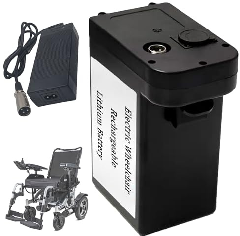 SSCYHT Lithium Battery 24V 10Ah 16Ah Replacement Battery 15Ah 19.2Ah 12Ah Rechargeable Batteries 24V Electric Wheelchair Batteries with Charger and Fixing Buckle,24V10Ah GX20 Male