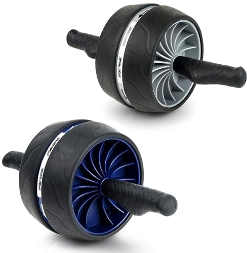 Sport-Thieme AB Roller mit oder ohne Rücklaufhilfe | Bauchroller, AB Wheel mit Ergonomischen Griffen, Breitem Rad, Max. Stabilität | Belastbar bis 100 kg | Gummi, Polypropylen