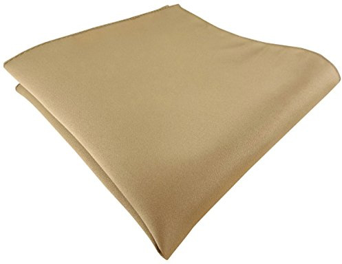 TigerTie - Satin Einstecktuch in golddunkelgold einfarbig Uni - Tuch Polyester - Größe 26 x 26 cm