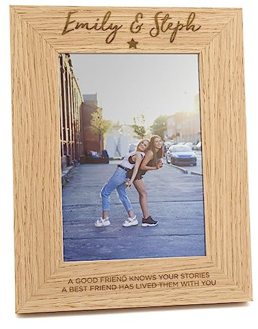 Personalised Engraved Friends Photo Frame For Women | Best Friend Gifts For Women | Friend Quote Photo Frame Gifts | Christmas Gifts For Her | Friendship Gifts for Women | Wooden Photo Frame