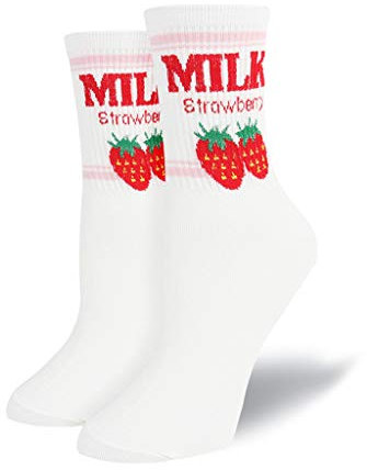 NNGUBIU Kawaii Sweet Chaussettes Femmes Drôle Mignon Crème Bonbons Couleur Lait Fraise Chaussettes Pour Fille Cadeau De Noël Japonais Harajuku Drôle Chaussettes Calcetines Mujer