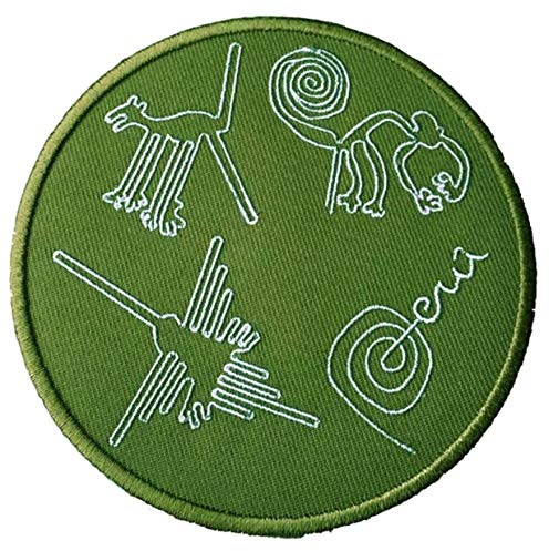 Nazca Lines Peru Aufnäher zum Aufbügeln oder Aufnähen, 10 cm, Souvenir für Reisen Urlaub Nationalpark Adventure Explorer Wonders of the World Serie Emblem Badge Applikation