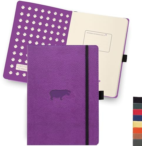 Dingbats* - Tierwelt Notizbuch A5 Gepunktet - Hardcover aus veganem Leder für Arbeit, Reisen, Uni - mit elastischem Verschlussband.
