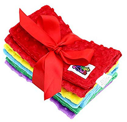 Baby 5 Pack Minky Dot Burp Cloths - Rainbow