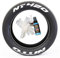 Tire Stickers Nitto NT420 Permanenter DIY Kleber auf weißen Reifen Schriftzug Kit mit Kleber & 56.7 g Ausbesserungsreiniger / 19-21 Zoll Räder / 1,50 Zoll / Weiß / 4 Stück