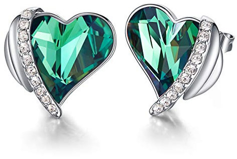 CDE Earrings for Women Heart Stud Earrings Jewellery Valentines Christmas Wedding Anniversary Birthday Mother's Day Jewelry Gifts for Her Wife Girlfriend Mum