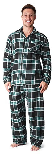 CityComfort Pyjama Homme, Ensemble de Pyjamas à Carreaux (Noir/Vert, M)