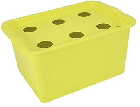Raguso 6 Holes Plant Site Container Hydroponic System Grow Kit Bubble Indoor Outdoor Garden Cabinet Box Garden Planters Nursery Pots(Green)