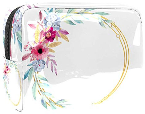 Tragbare Make-up-Tasche mit Reißverschluss, Reise-Kulturbeutel für Frauen, praktische Aufbewahrung, Kosmetiktasche, Blumenkranz