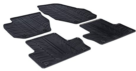 AROBA GL0387 Design Gummi Fußmatten kompatibel mit Volvo XC60 BJ. 11.2008-05.2017 erhöhter Rand 4 TLG Farbe Schwarz Gummimatten Automatten passgenau