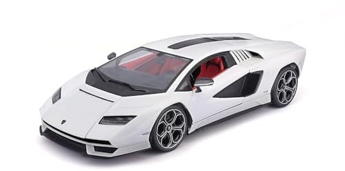 Maisto Lamborghini Countach LPI-800: Modellauto im Maßstab 1:18, Türen, Kofferraum und Motorhaube beweglich, weiß (531459)