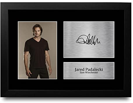 HWC Trading FR A4 Jared Padalecki Supernatural Geschenke Gedrucktes Signiertes Autogramm Foto für Fans von Fernsehshows - A4 Framed