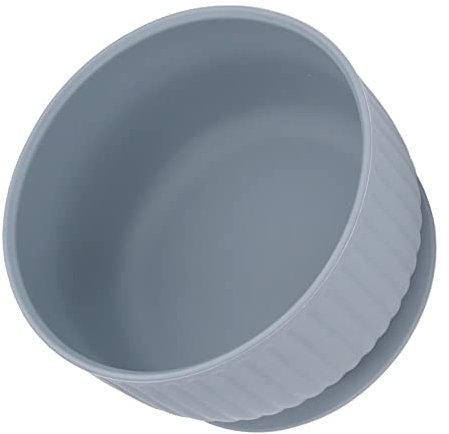 Cuenco para Beb con Succin, Cuenco para Beb con Base de Succin, Silicona, Antivuelco, a Prueba de Derrames, sin Desorden, Multifuncin para Comida, Sopa de Frutas(azul polvoriento