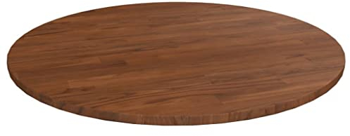 WIFESE Runde Tischplatte Ø70x1,5 cm Couchtisch Esstisch Holzplatte Massiv Multiplex Platte KüChenarbeitsplatte Holzplatte Rund Tabletop Tischplatte Eiche Behandeltes Eichenholz Dunkelbraun