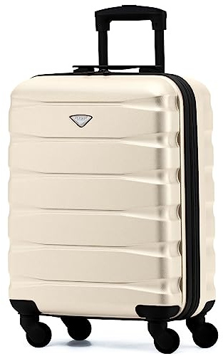 Flight Knight Leichte 4-Rad-ABS-Hartschalenkoffer Handgepack, zugelassen fur uber 60 Fluggesellschaften, einschließlich easyJet, Jet2 und maximale Große fur Ryanair (Priority) 55 x 40 x 20 cm