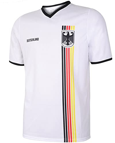 Deutschland Fußballtrikot Heim - Streifen Flagge - Kinder und Erwachsene - Jungen - Sportsachen - Geschenk - Sport t Shirt - Sportbekleidung - Größe 152