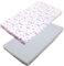 TupTam Baby Spannbettlaken Kinder Spannbetttuch für Babybett Kinderbett 2er Pack, Farbe: Fuchs/Kaninchen/Rosa, Größe: 70 x 140 cm