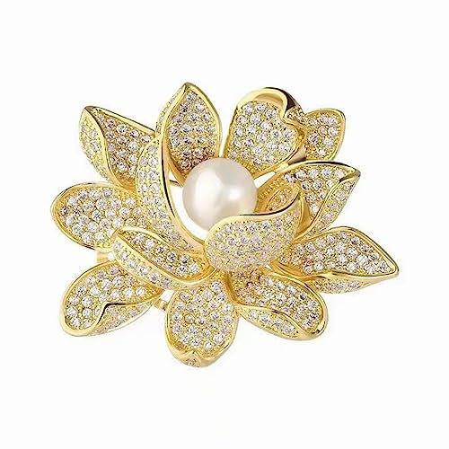 CCAIPU Broches pour Femmes, Broches Phoenix en Strass, Broches pour Vêtements et Accessoires, cadeaux d'amitié pour Femmes et Filles (Fleur-Or-A)