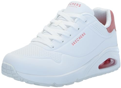 Skechers Damen Stand On Air UNO, Weißer Durabuck Korallenlederbesatz, 40 EU