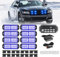 JMEST LEAD 8-in-1 blaue Stroboskop-Lichter mit 9-Tasten-Controller, 8 Notfall-Lichter, Oberflächenmontage, blinkende LED-Bar für LKW, Fahrzeuge, ATV