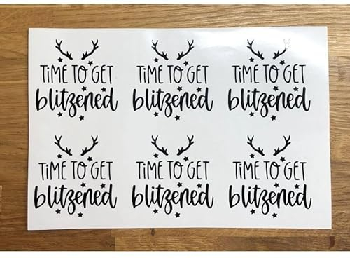 Christmas Time to Get Blitzened Vinyl Decal Stickers for Wine Glass, Baubles