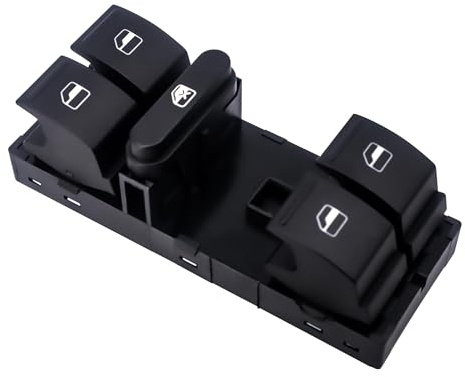 HISports Electric Fensterheber Schalter Kompatibel mit Passat B6 1K4959857B | Kompatibel mit B7 Polo Caddy Elektrischer Fensterheberschalter Power Fenster Lock Schalter Fensterheber