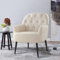 IWMH Sessel Wohnzimmer Schlafzimmer, Lazy Lounge Cocktailsessel Bequemer mit Armlehnen und Einer Seitentasche, Samt Modern dreh Polster Lesesessel mit Metallbeinen (Beige)